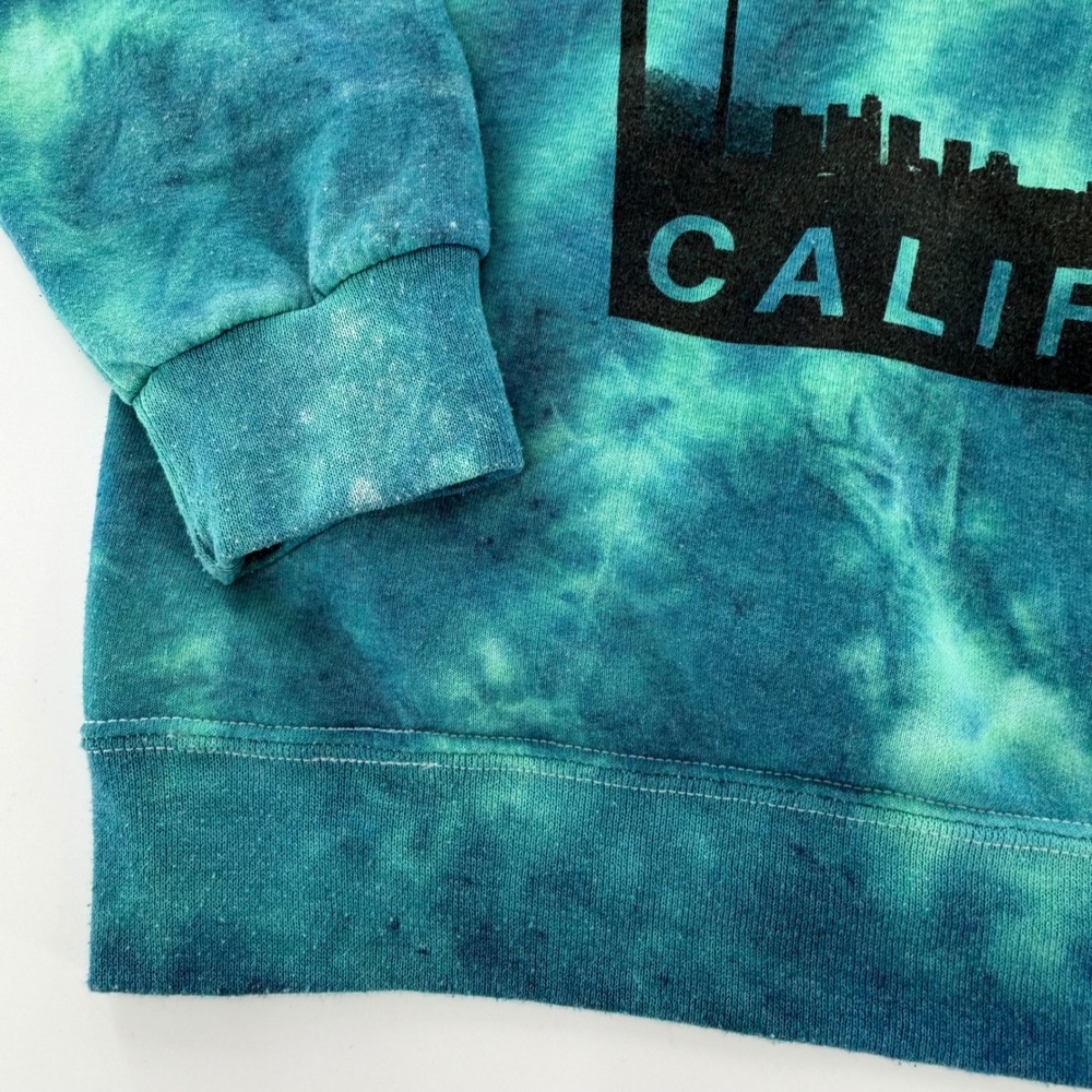 Artist Union California Tie Dye Hoodie M Palm Tree Surf Y2K Streetwear - Picture 8 of 10